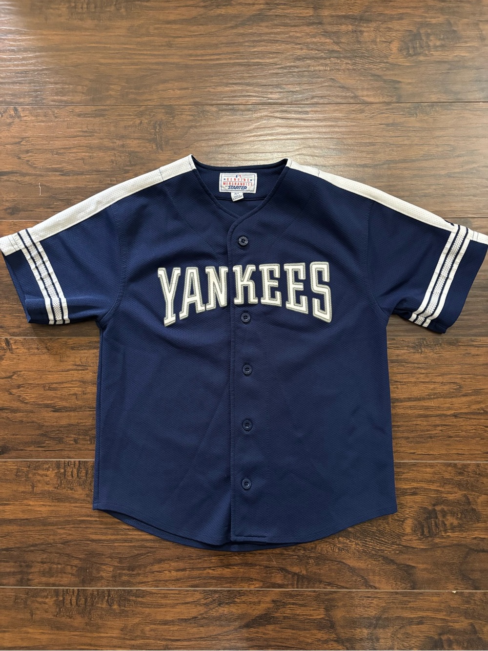 Genuine Merchandise Navy and White Yankees Button Jersey